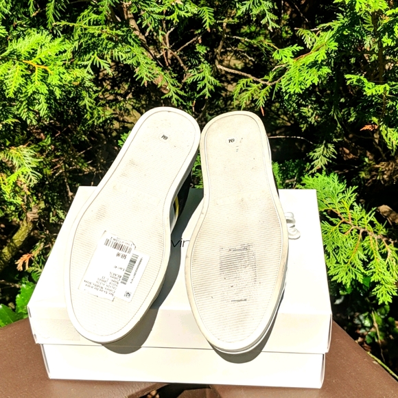 Calvin Klein Women's Black Sneakers with Yellow Stripe - Picture 6 of 8